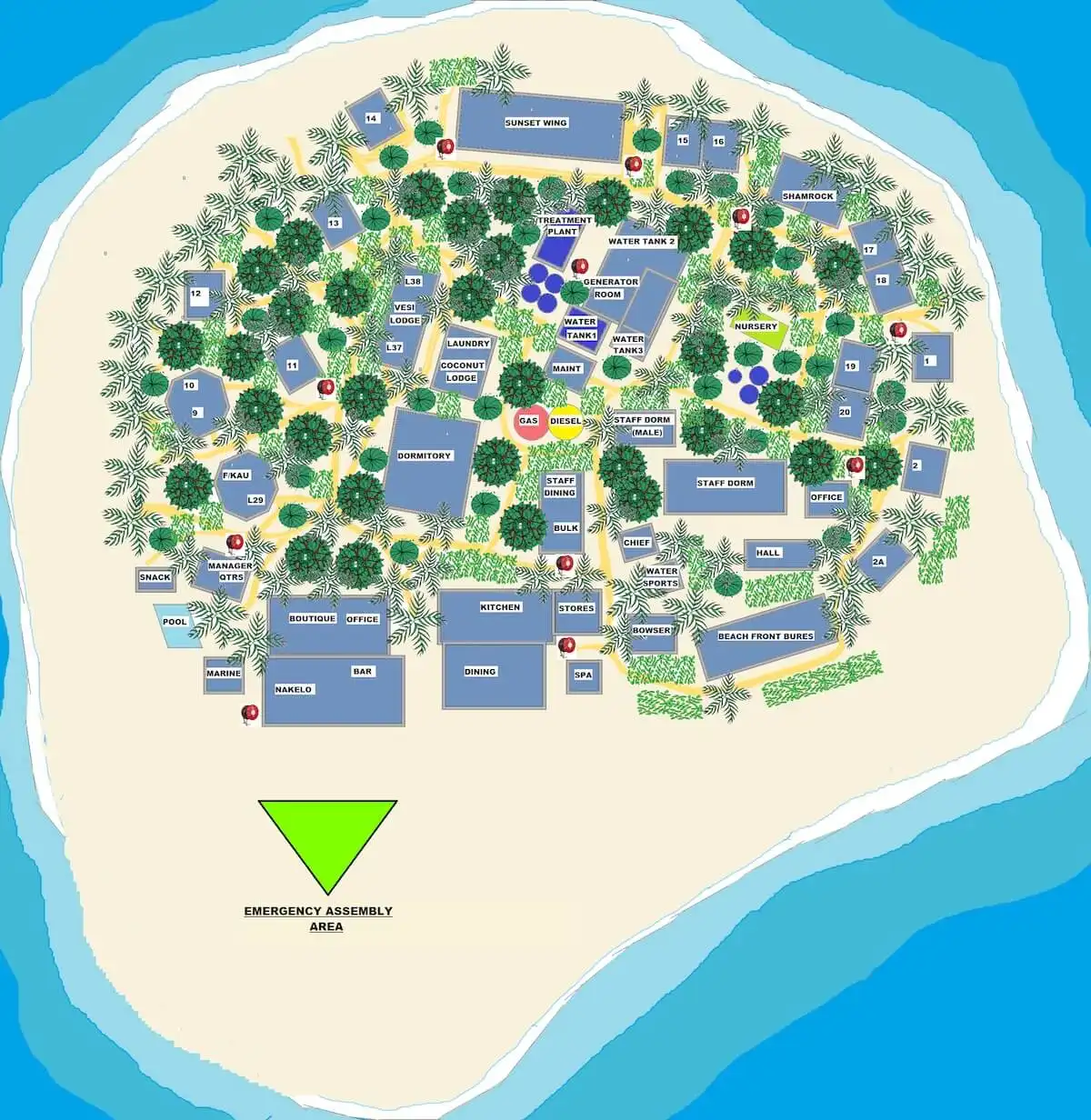 Beachcomber Island Resort Map